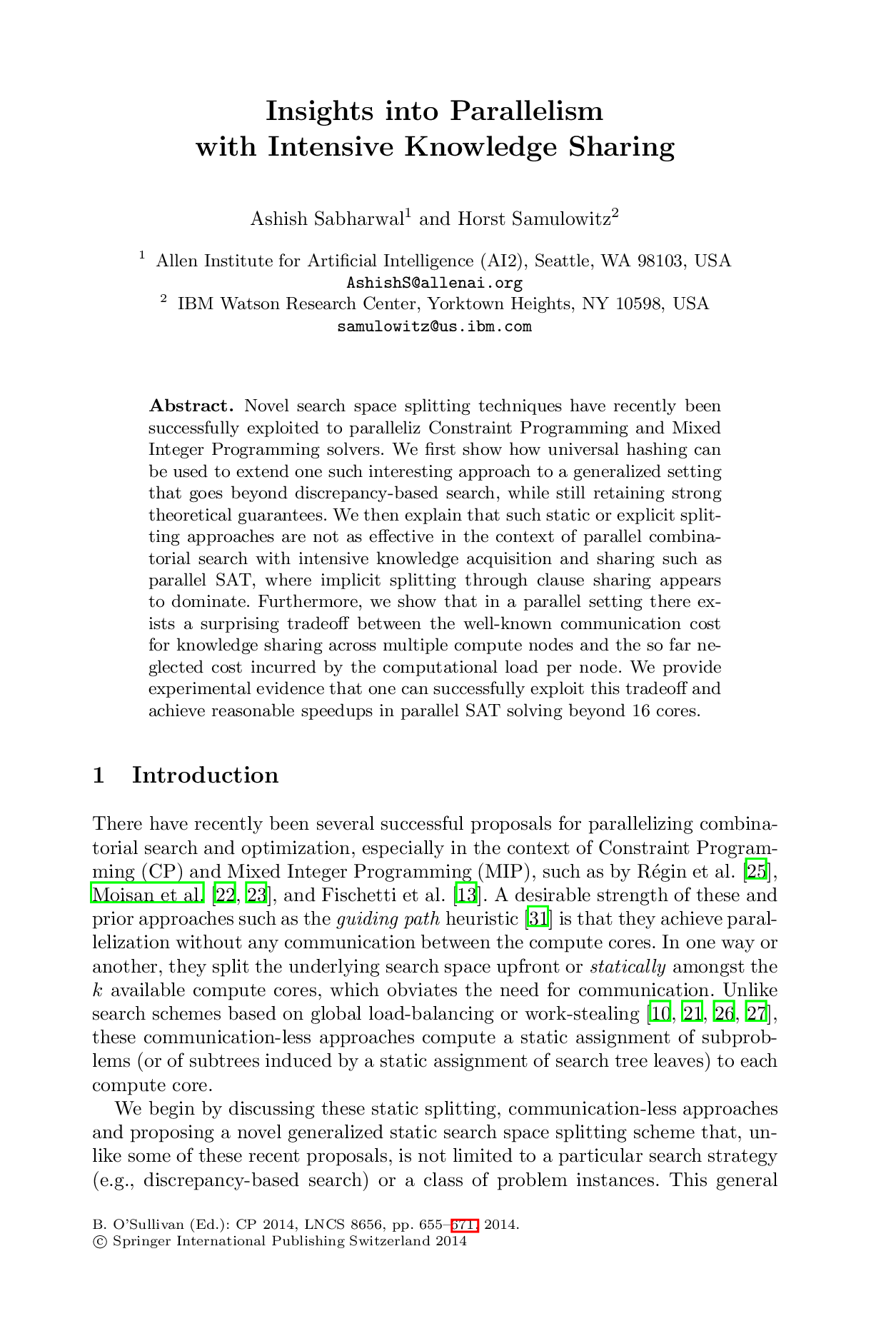 Insights into Parallelism with Intensive Knowledge Sharing
