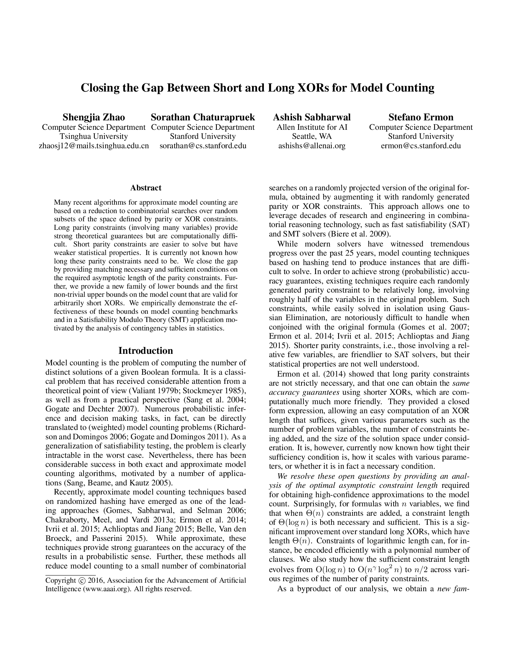 Closing the Gap Between Short and Long XORs for Model Counting